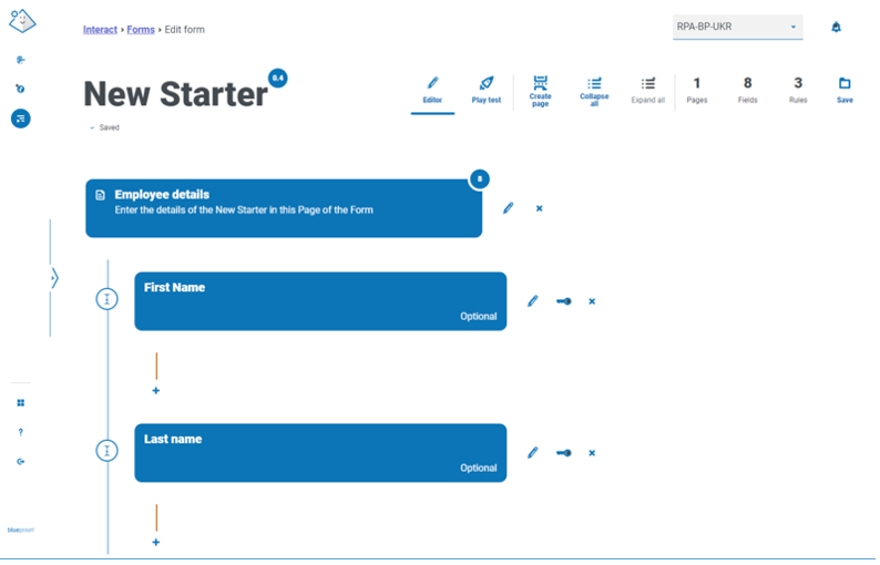 Forms Automation - Build Form